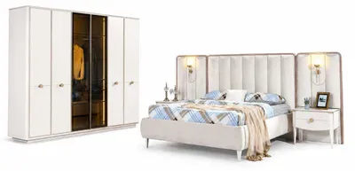 Immagine prodotto di Camera da letto: letto, comodini, armadio completo, design moderno