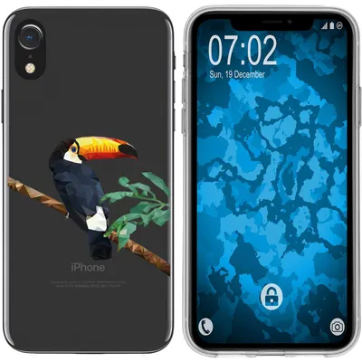 Produktbild von PhoneNatic Case kompatibel mit Apple iPhone Xr Silikon-Hülle Vektor Tiere Tucan M5