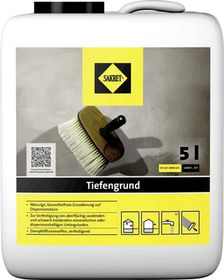 Produktbild von SAKRET Tiefengrund 5 l für Innen & Außen, verfestigend, haftvermittelnd, lösemittelfrei