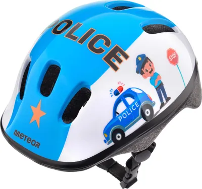 Produktbild von Meteor Schutzhelm, Kinderhelm, Fahrradhelm, Rollschuhe, KS06 Helm Kinderfahrradhelm Helm, größe S 48-52 cm Police