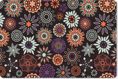 Produktbild von MuchoWow® Schreibtischunterlage Retro - Blumen - Regenbogen - Muster 60x40 cm - XXL Mauspad - Großes Mauspad