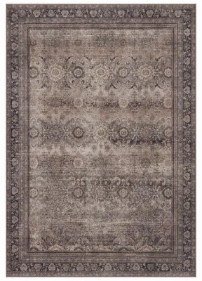 Productafbeelding van Vintage-tapijt met korte pool, oosters design, geschikt voor woonkamer, slaapkamer of kinderkamer, bruin, rechthoekig, 120x170 cm