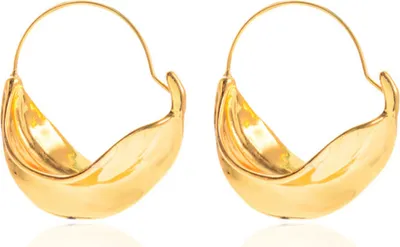 Produktbild von 1 Paar Creolen, unregelmäßig, Vintage, übertrieben, heller Glanz, plissiert, dekorativ, Geschenk für Damen, Blumenkorb, baumelnde Ohrringe, Schmuck für Bankett-Golden