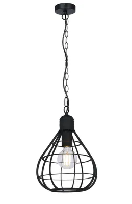 Produktbild von Globo Lighting Hängeleuchte Metall schwarz matt, Metall schwarz matt, ø: 250mm, H: 1200mm, exkl. 1x E27 60W 230V