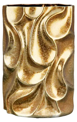 Immagine prodotto di Gilde Vase, rechteckig, "Relief", Keramik, goldfarben, VE 1, L. 14 cm, B. 25 cm, H. 36 cm 28984 4063387289846