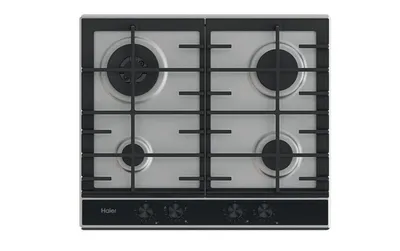 Produktbild von Haier Series 4 HAHG6BR4XH, Edelstahl, Integriert, 59.5 cm, Gaskochfeld, Edelstahl, 4 Zone(n)
