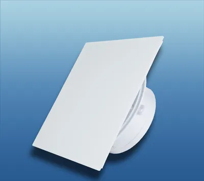 A white vent cover angled against a blue gradient background.