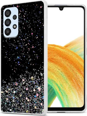 Produktbild von Cadorabo Hülle für Samsung Galaxy A33 5G Schutz Hülle in Schwarz Handyhülle TPU Etui Glitter Cover Case Glitzer