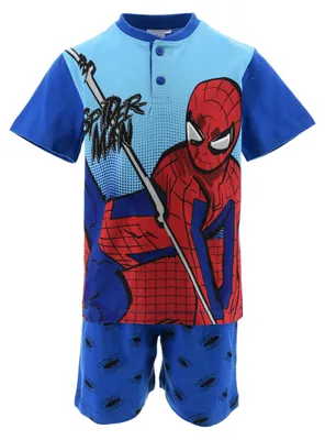 Produktbild von Marvel Spiderman Schlafanzug für Kinder, kurz, blau, 4 Jahre