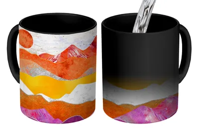 Obrázok produktu pre MuchoWow® Magický pohár Lesbičky - Pride - Gold 350 ml Pohár na zmenu farby Darček Nápad na darček - Foto hrnček