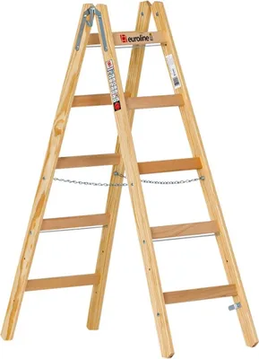 Produktbild von Euroline Holz Sprossenstehleiter 2x5 Sprossen