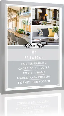 Immagine prodotto di Cornice per poster 59,4 x 84 cm Din A1, legno decorato argento