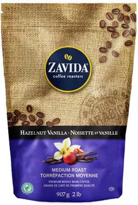 Produktbild von Zavida | Kaffeebohnen Hazelnut Vanilla 907g - 100% Arabica - Cremig - Exklusiver Geschmack