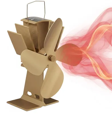 Imagen del producto de Ventilador para chimenea con control de temperatura - 4 aspas - Bronce - 21 x 19 x 12 cm