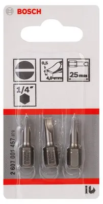 Produktbild von Schrauberbit Extra-Hart S 0,5 x 4,0, 25 mm, 3er-Pack