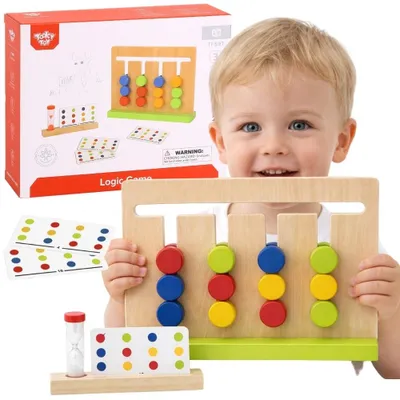 Immagine prodotto di Tooky Giocattolo Logico Gioco Tempo Puzzle Colori 30 Modelli 18 Pezzi.