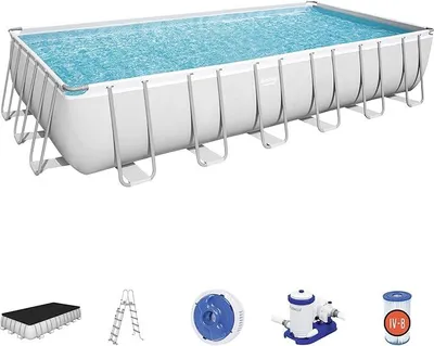Immagine prodotto di Piscina Power Steel Rettangolare Telaio Portante Cm.732X366X132H. -kg.171,7 -lt.30.045 -filtro cartuccia (art.56474)