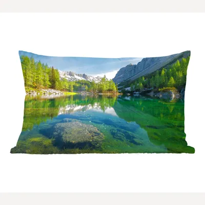 Produktbild von MuchoWow® Zierkissen Sofakissen Wohnzimmer Dekokissen 50x30 cm Wasser - Berge - Felsen - Wohnzimmerdekoration - Polster mit Photo