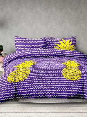 Obrázek produktu pro Povlečení z mikrovlákna PINEAPPLE fialové Rozměr povlečení: 2 ks 80 x 80 cm | 200 x 220 cm