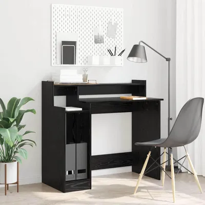 Obrázok produktu pre Maison Exclusive - písací stôl čierny dubový vzhľad 97 x 45 x 90 cm drevený materiál