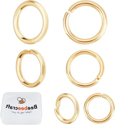 Productafbeelding van Ringetjes Set - Vergulde O-ringen - Sieraden Maken - 24K Vergulde Messing - 300 Stuks - Goud