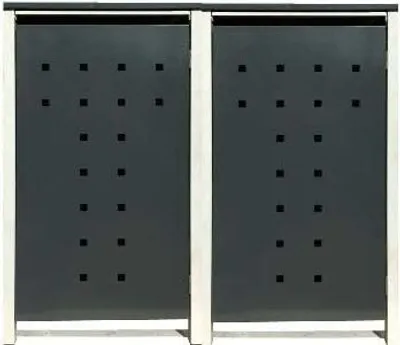 Produktbild von 2 Tailor Mülltonnenboxen Basic für 120 Liter Tonne /Stanzung 7 /Anthrazit / Grau