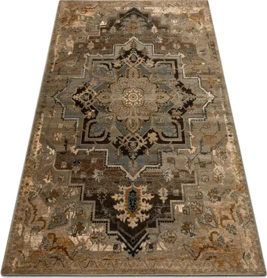 Zdjęcie produktu dla Dywan wełniany OMEGA ABBAS Rozeta vintage koniak beż beżowy 170x235 cm