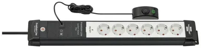 Zdjęcie produktu dla brennenstuhl 1951560102 brennenstuhl Premium-Line Comfort Switch Plus 6-fach Steckdosenleiste mit Fußschalter schwarz