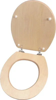 Produktbild von Famanu Toilettendeckel Duroplast mit Schnellverschluss - oval, Holzoptik