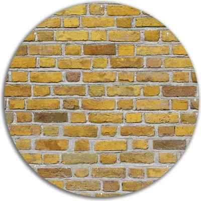 Produktbild von Wallario rundes Outdoor-Poster für Garten oder Balkon, Motiv Ziegelsteinwand in gelb - Backsteine, 60 cm Durchmesser