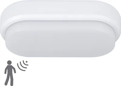 Mueller Licht LED Feuchtraumleuchte Bulkhead 200mm Weiss 9W 650lm 4000K Neutralweiss IP54 mit Bewegungssensor energiesparend langlebig Innen Aussen geeignet