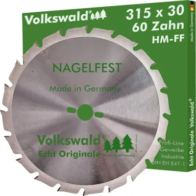 Produktbild von Volkswald ® HM-Sägeblatt FF 315 x 30 mm Z= 20 Nagelfest Bauholz Brennholz Schalholz Wippsäge Tischkreissäge Brennholzsäge Kreissäge Schalholz-tafel