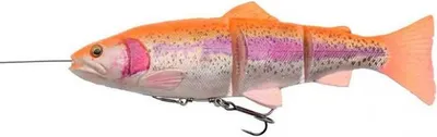 Produktbild von Savage Gear 4D Line Thru Trout - Gummiforelle Gummifisch, Farbe:Golden Albino, Länge / Gewicht /Schwimmverhalten:20cm / 98g / moderat sinkend