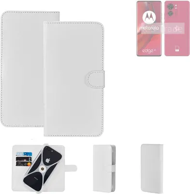 Produktbild von K-S-Trade Handy Hülle Schutz Hülle kompatibel mit Motorola Edge 40 Cover Case Bookstyle Bumper weiß 1x