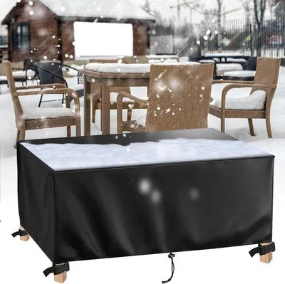 Image de Chaise longue de jardin imperméable avec housse en Oxford 420D - Dimensions : 200 x 130 x 90 cm, couleur noire