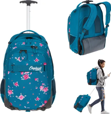 Produktbild von Schultrolley Mädchen Elephant Hero Signature Trolley Ranzen Schulranzen Tasche Trolly 12848 Blue Flower
