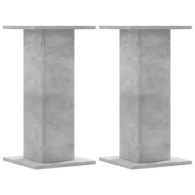 Image de vidaXL Pied de haut-parleur 2 pcs. Gris béton 30x30x60 cm Bois composite