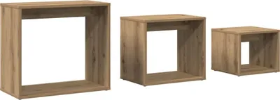 Obrázek produktu pro vidaXL Sada stolků 3 ks. Řemeslný materiál na bázi dubového dřeva
