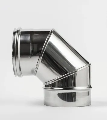 Productafbeelding van RVS rookgasbocht 90° 130 mm, enkelwandig – Kamininox