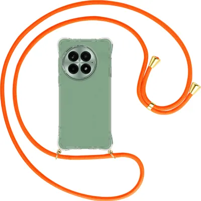 Produktbild von Handykette Backcover-Schutzhülle mit Band (Metall goldfarben) für OnePlus 13 5G/1+13 5G - neonorange