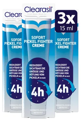 Produktbild von Clearasil Sofort Pickel Fighter Creme, 3er Pack (3 x 15 ml) – Größe 15 ml (3er Pack)