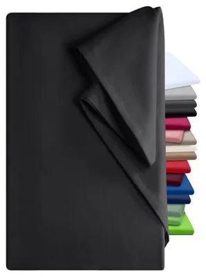 Produktbild von Spannbettlaken, 240x275 cm, 100% Baumwolle, Schwarz