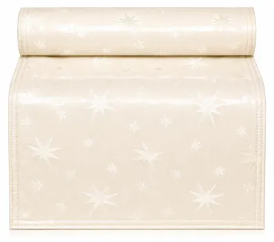 Produktbild von Tischläufer 30x160 cm Creme Weihnachten Polyester Sterne Tischband Herbst Advent Weihnachts Tischdeko