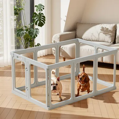 Productafbeelding van Transparante hondenbox - Opvouwbare honden speelplaats - Acryl hondenhek - Robuuste constructie
