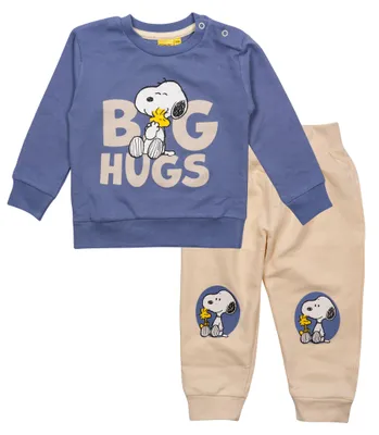 Produktbild von The Peanuts Baby Set  Snoopy - Big Hugs -  Oberteil Pullover mit Hose 2-Teiler Lila/Rosa 86-92