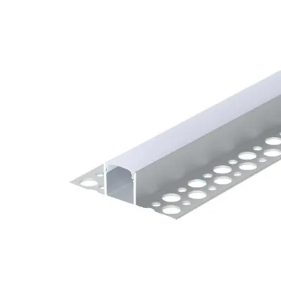 Produktbild von MasterLED LED Leiste TrockenbauprofilAluminium 2m – Gipskarton Profil mit Milchabdeckung – Inkl. Endkappen & Halterung