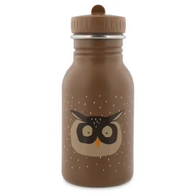 Produktbild von Trixie Trinkflasche Edelstahl Kinder 350ml Mr. Owl auslaufsicher braun