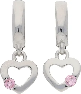Produktbild von Creolen Silber 925 Zirkonia rosa Herz JL10-06-2487 JuwelmaLux