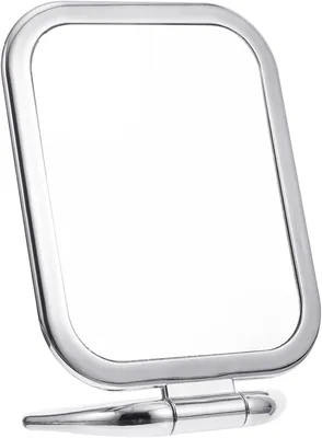 Produktbild von Doppelseitiger Faltspiegel 26 cm/20 cm, tragbarer Vergrößerungsspiegel, glänzend silber