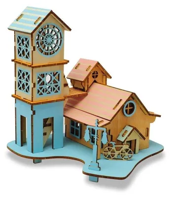Produktbild von Holz 3D-Puzzle Haus kreativer Spielspaß 58 Teile